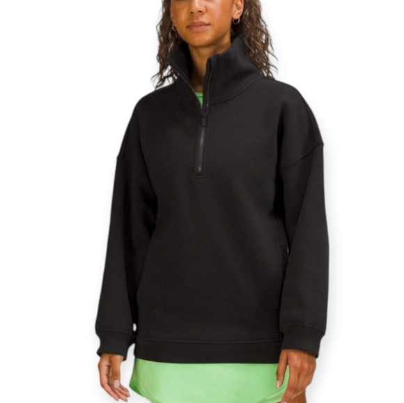 Lululemon Thick Fleece Half 1/2 Zip Sweatshirt in Black XS/S - Picture 1 of 15